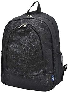 Black Glitter NGIL Canvas School Backpack