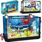 Vocrev Creator Shark Fish Tank Building Kids Toys Set with Light, Shark Building Construction Toys Sets, Ideas Gifts for Kids, Boys and Girls, Adult, Nice Aquarium Decor for Ocean Lovers (648 PCS)