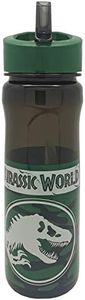 Jurassic World Polar Gear, borraccia con cannuccia, riutilizzabile, in plastica PP, verde, 600 ml
