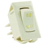 JR Products 12615 Ivory SPST Labeled On/Off Switch