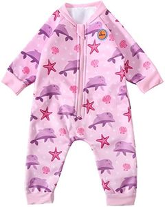 Swimbubs Baby Swimming Warm Suit Boys Fleece Lined Wetsuit Girls UV UPF50 Sun Protection Swimsuit (2-3 Years, Pink Dolphin)
