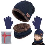 Yutdeng Kids Winter Hat Scarf and Gloves Set Girls Beanie Knitted Snood & Gloves 3 in 1 Super Soft Great Warm Boys 2-10 Years