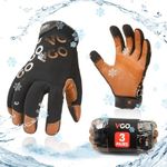 Vgo... 3-Pairs -4℉ or above 3M Thinsulate C100 Winter Warm Waterproof Light Duty Mechanic Glove, High Dexterity, Anti-abrasion, Rigger Glove (Size L, Black&Brown, GA9603FW)