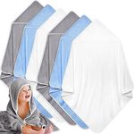 Chumia 6 Pack Baby Bath Towel Coral Fleece Soft Absorbent Newborn Hooded Towel for Kid 30 x 30 Inch Toddler Bath Blanket for Babies Infant Shower Gift(Gray/Beige/Blue)