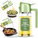 Rushwak Oil Sprayer Bottle for Cooking & Oil Dispenser 2 in 1 Premium Glass Oil Spray Bottle Food Grade Oil Bottle for Kitchen Oil Container with Nozzle Oil Sprayer for Air Fryer Salad BBQ Roast 500ML
