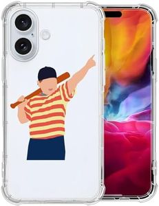 CARLOCA Compatible with iPhone 16 Case for Girl,Clear with Baseball Fighting Boy Pattern Design Plastic Shockproof TPU Bumper Protective Case for iPhone 16