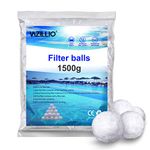 VAZILLIO 1500g Pool Filter Balls, Eco-Friendly Fiber Filter Media for Swimming Pool/Aquarium/Fish Tank Sand Filters(1500g Filter Balls is Equivalent to 53kg Filter Sand)