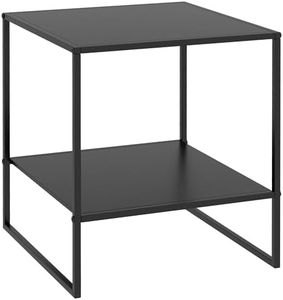 HOMCOM Table Basse carrée, Table d'appoint, Bout de canapé, Style Industriel, en Acier, avec Une étagère, pour Salon, Chambre, Balcon, 40 x 40 x 45 cm, Noir