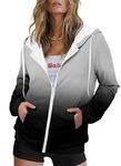 onlypuff Women Long Sleeve Zip Up Hooded Sweatshirt Hoodies Long Sleeve with Pocket