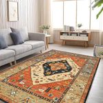 Washable Area Rug 6x9 - Large Rug for Living Room, Lightweight Print Throw Carpet for Bedroom, Indoor Non Slip Area Rug for Conference Room