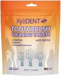 XyliDENT Toothbrush Cleaning Tablets, Dental Cleaner for Manual Toothbrushes and Electric Toothbrush Heads, Natural Formula Deep Cleans and Brightens with Apple Cider Vinegar, 25 Count