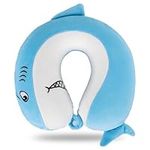 Travel Pillow Cartoon Animal Neck Support Pillow 30 * 30cm Memory Foam Neck Pillow U-Shaped Elasticity Kids Travel Pillow Portable U Shaped Cushion for Car Airplane Train Office Home (G)