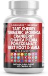 Clean Nutraceuticals Tart Cherry Extract Capsules with Turmeric Moringa Cranberry Chanca Piedra Celery Quercetin ACV Pomegranate L Selenomethionine - Uric Levels - 120 Ct