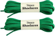 Stepace [2 Pairs] Flat Elastic Shoe Laces for Sneakers 31"-63" Length 11 Colors Stretch Shoelaces Green 100