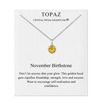 Philip Jones November (Topaz) Birthstone Necklace Created with Zircondia® Crystals