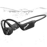 GREYOLK Swimming Headphones Bone Conduction, Bluetooth 5.3 Open-Ear Earphones, IP68 Waterproof with 32GB MP3 Player, Wireless Sports Headset for Swimming, Running, Cycling, Noise-Canceling Mic
