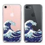 uCOLOR Japanese Wave Case for iPhone 6S Clear Case,iPhone 6 Transparent Case for iPhone 8,iPhone 7 Hybrid TPU Bumple + Hard Back Cover for iPhone 6S/6/8/7