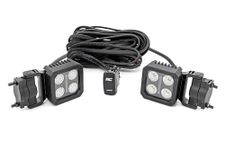 Rough Country 2" Square Black Series LED Lights | Flood | Swivel Mount - 70802