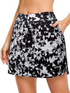 CHIHCO Skirt UPF 50+ with Pockets,Girl Tennis Skirts with Short Stretch Golf Skirts Casual Skort Shopping Day Wear Back Whirt 2Xlarge