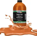 Pouring Masters Tangerine Metallic Pearl Acrylic Ready to Pour Pouring Paint – Premium 32-Ounce Pre-Mixed Water-Based - For Canvas, Wood, Paper, Crafts, Tile, Rocks and more