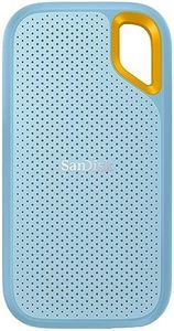 SanDisk 2TB Extreme Portable SSD - Up to 1050MB/s, USB-C, USB 3.2 Gen 2, IP65 Water and dust Resistance, Updated Firmware, Sky Blue - External Solid State Drive - SDSSDE61-2T00-G25B