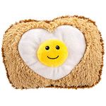 Giftable World Pet 5 by 7 Inches Plush Pet Toy Egg in Toast with Squeaker