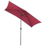 The Fellie Square Garden Patio Parasol, Aluminium Tilting Garden Umbrella with Crank Handle, Outdoor Sun Shade for Balcony, Residential, Commercial and Terrace, Red Wine