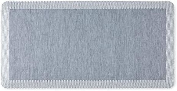 Martha Stewart Mira Modern Heathered Anti-Fatigue Air-Infused Kitchen Mat, Blue, 19.6"x39"