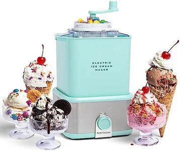 Nostalgia Electric Ice Cream Maker - Old Fashioned Soft Serve Ice Cream Machine Makes Frozen Yogurt or Gelato in Minutes - Fun Kitchen Appliance - Modern Style - Aqua - 2 Quart