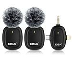 OSA 3 in 1 Wireless Microphone for iPhone,Camera,Android,and Laptop, 8H Long Working Time Lapel Mic with Noise Reduction for Video Recording,Vlog,YouTube,TikTok