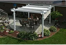 Camelot 12' x 12' Adjustable Louvered Vinyl Pergola