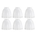 6-Pack White Linen Frosted Glass Shades, Bell Shaped Glass Shade Covers Ceiling Fan Lamp Replacements, Light Fixtures Lampshade for Chandelier Wall Sconces, 1.61" Fitter Size, 5" High x 4.7" Diameter