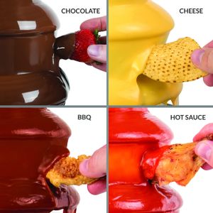 Nostalgia 3-Tier Chocolate Fountain – Stainless Steel Fondue Machine