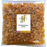 Hides Fine Foods - Dried Sweetened Diced Mango 1kg - Suitable for Vegetarians - Baking - Granola - Breakfast - Snacking - Desserts - Trail Mix - Granola