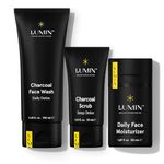 Lumin Smooth Operator Detox Trio, Men's Skincare Kit with Face Wash, Scrub & Moisturiser, 3-Step Detox, 3 Products