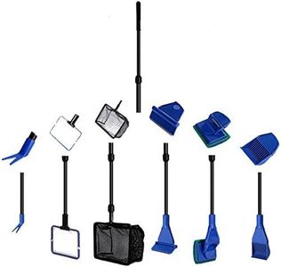 JZMYXA Aquarium Fish Tank Clean Set, Aquarium Cleaning Kit for Fish Tank Long Handle Fish Tank Brush Functional Six Cleaning Tools for Aquarium Telescopic Cleaning 6-in-1