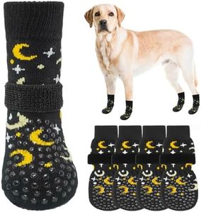 SCENEREAL Double Side Anti-Slip Dog Socks for Hardwood Floors to Stop Licking Paws, Non-Slip Dog Shoes for Hot/Cold Pavement, Slipping, Paw Protectors with Grippers