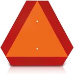 OLANZU Slow Moving Vehicle Triangle Plastic - 14" x 16" High Intensity Prismatic Slow Moving Vehicle Sign for Golf Cart, Tractor - Rust Free Metal Signs for Control & Safety