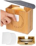 Adjustable Bagel Slicer Holder | Bamboo Bagel Cutting Holder with Width Adjustable Slots for Small & Large Bagels, Buns & English Muffins, Knife Groove for Long Bread Knife + Non-Slip Base