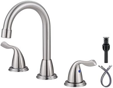 Bathroom Faucets for Sink 3 Hole ARCORA 8 Inch Widespread Bathroom Faucet Brushed Nickel 2 Handles Bathroom Sink Bathroom with Drain Assembly Modern Faucet for Bathroom Sink