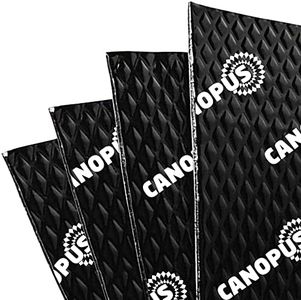 CANOPUS Car Sound Deadening Mat, 80 mil 5 sqft, Pack of 5 Sheets, Butyl Sound Deadener Mat, Audio Car Sound Dampening Material for Car Trunk, Door, Floor and Ceiling, Black