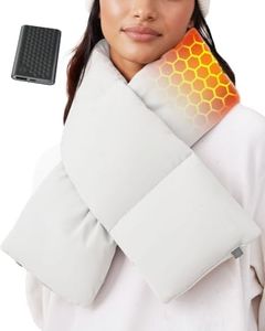 Women Heated Scarf Rechargeable Wearable Electric Neck Pillow Warmer Cordless USB Weighted Heating Pad Should Pain Relief Massager Infrared Hot Packs Battery Shawl Wrap Around Oad Shaw Portable Grey