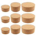 Mardatt 9 Pcs 3 Sizes Large Tapered Cork Plugs Assortment Set #48#34#28 Natural Soft Wood Wine Bottle Stoppers, Wooden Bottle Corks for Wine Beer Glass Bottle and DIY Craft Project