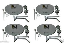 LOT 4 SLIMLINE DIRECTV DTV DISH ANTENNAS KA/KU HD MPEG4 W/MONOPOLES NO LNBF