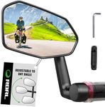 RBRL Bicycle Mirror, Extra Large Bike Mirror, 360° Adjustable Shatterproof and Durable Bar End Rear View Mirror Bicycle, Bicycle Side Mirror for E-Bike (Left)