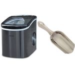 Frigidaire EFIC117-SSBLACK Portable Ice Maker (Black Stainless) + Winco IS-4 Ice Cream Scoop