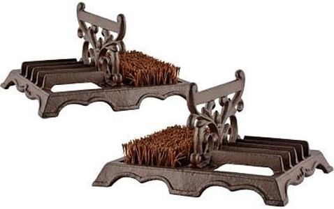 Dual Esschert Design Cast Iron Boot Brushes with Scrapers