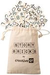 Creative QT Building Story Bricks for Kids, More Than 285 Black and White Magnetic Letters, Numbers, & Characters, Compatible with All Major Brands, Includes Muslin Storage Bag & Quick Removal Tool