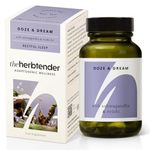 The Herbtender Doze & Dream - Natural Sleep Support, Reishi, Ashwagandha, Chamomile Blend, Get Better Sleep, Vegan, Organic Ingredients, 60 Capsules