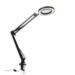 Meichoon Magnifying Glass Desk Lamp,10X Glass Lens,64 LED Lights,3 Dimming Modes,USB Power Supply,Professional Handsfree Magnifier Lamp with Clamp,for Repair,Crafts,Reading,Hobbies,Close Work